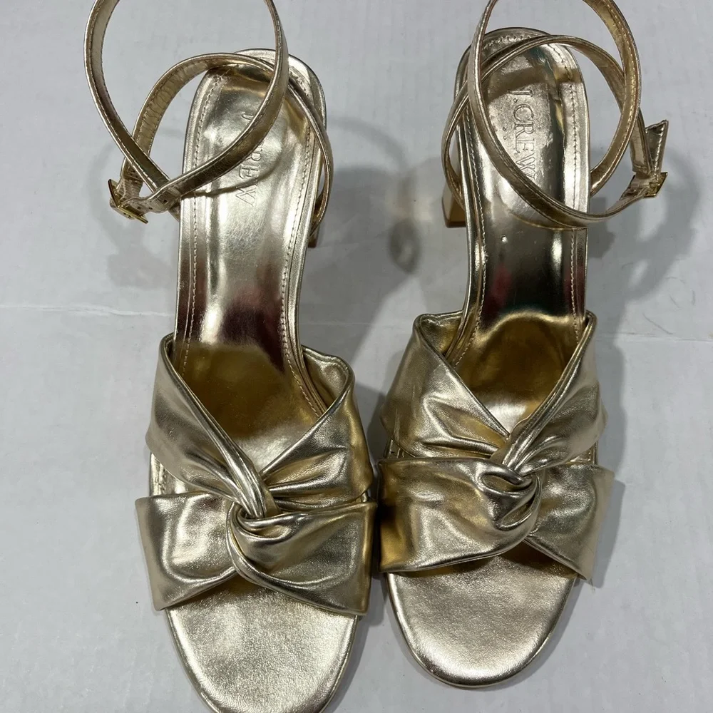 J. CREW TWISTED HEEL WITH ANKLE TIE